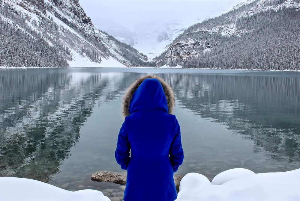 Lake louise is one of the best stops on an alberta road trip