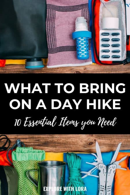 pinterest pin what to bring on a day hike