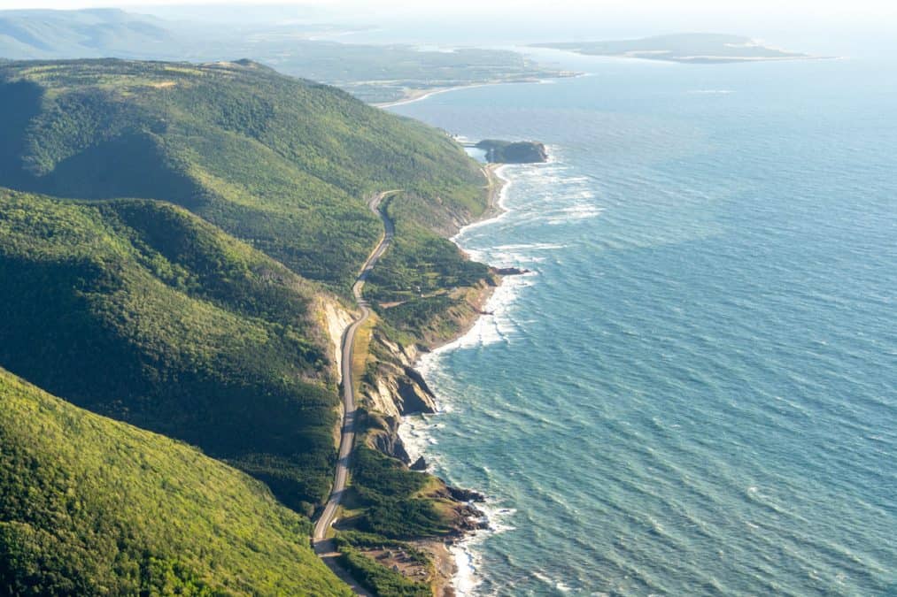 aerial view of the cabot trail
