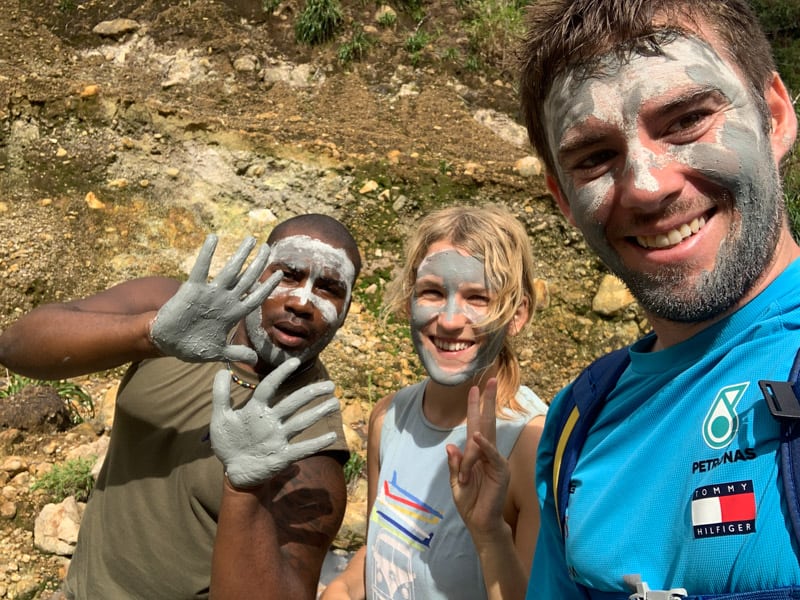 clay facials on the boiling lake hike