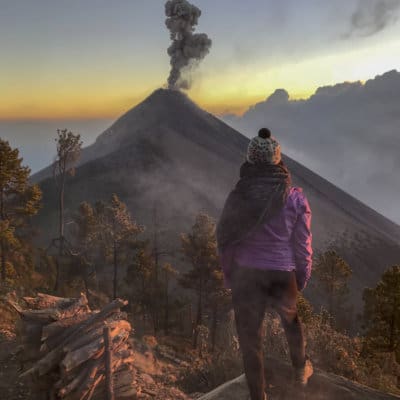 Hiking up Acatenango Volcano and camping next to Fuego, an active volcano, was one of the most epic experiences I've had. Find out everything you need to know including who to book the tour with to hike Acatenango Volcano. Hiking Acatenango Volcano is the best tour to do in Antigua, Guatemala. #Hike #Guatemala #Volcano
