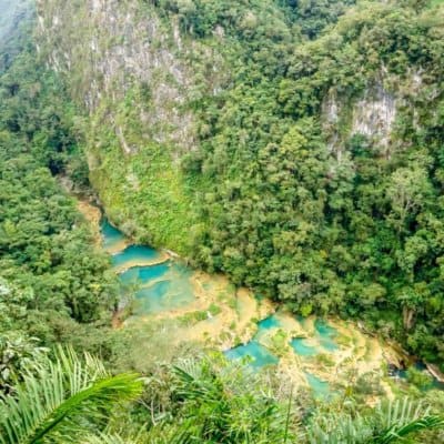 Admiring the beauty of Semuc Champey from the viewpoint