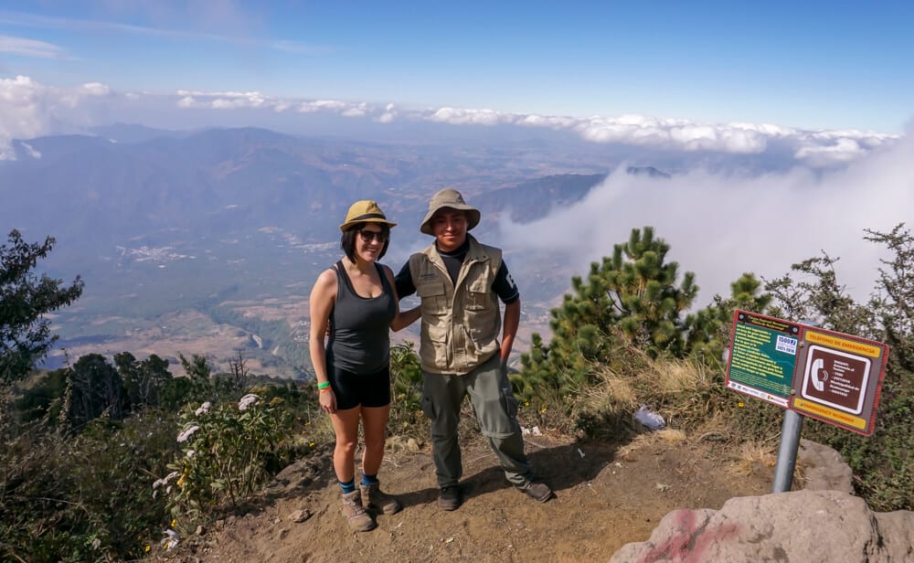 lora and guide Luis while hiking