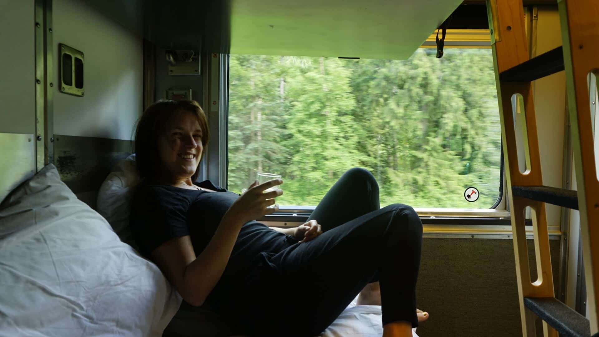 girl in via rail train