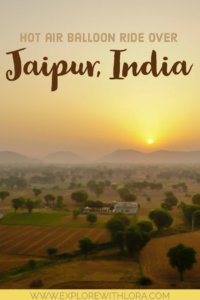 A hot air balloon ride is one of the best ways to see the beautiful landscape surrounding Jaipur, India. Find out how to book a hot air balloon ride for your trip to India. #India #Jaipur