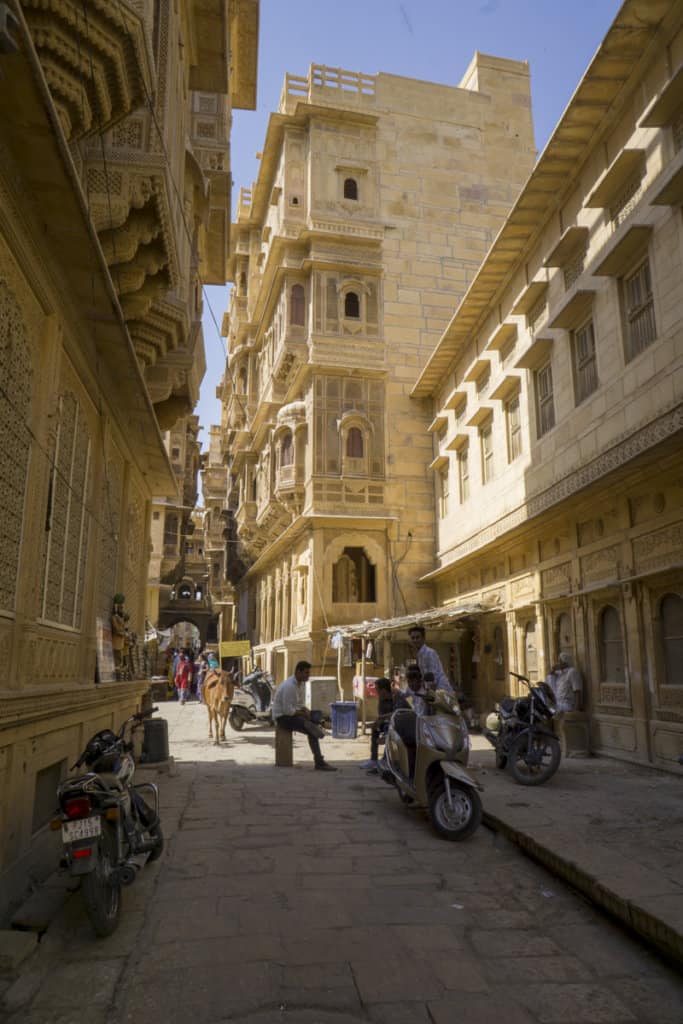 Walking through the golden city of Jaisalmer, India