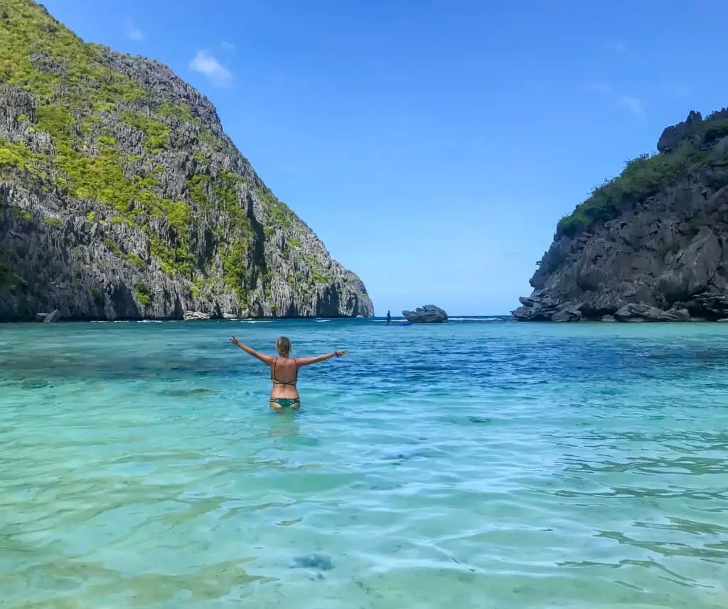 lora in turquoise blue water in the Philippines