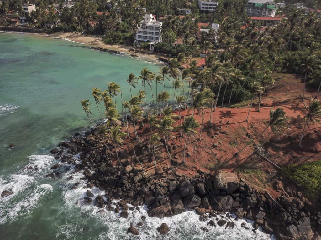 drone shot of Mirissa, Sri Lanka