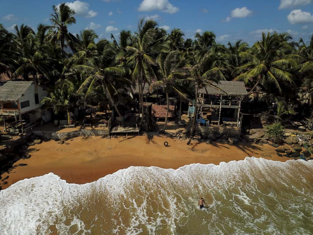 View of the beach at Oynise Beach Cabins in sri lanka