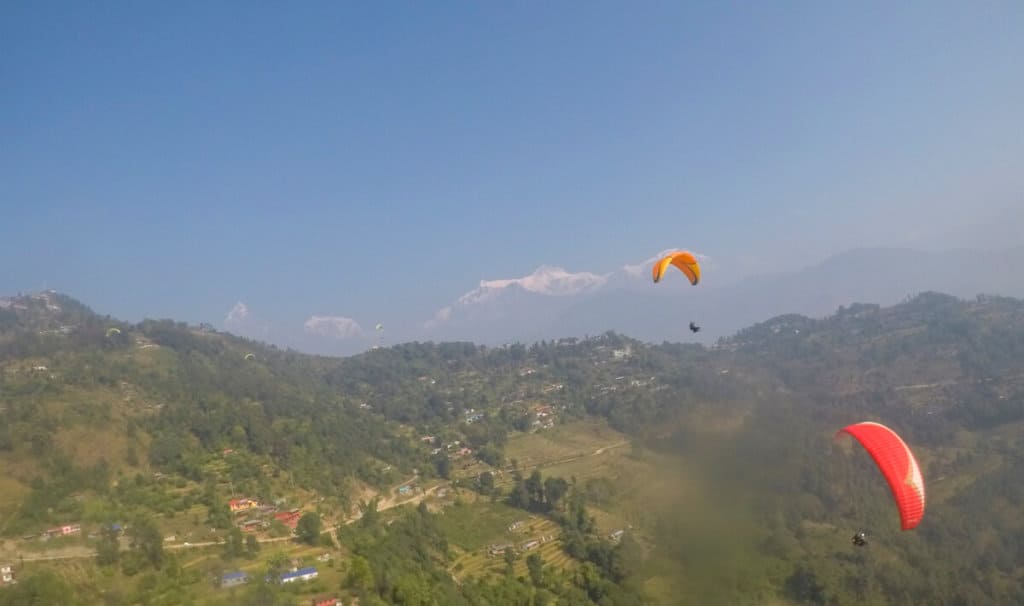 View from paragliding in pokhara nepal