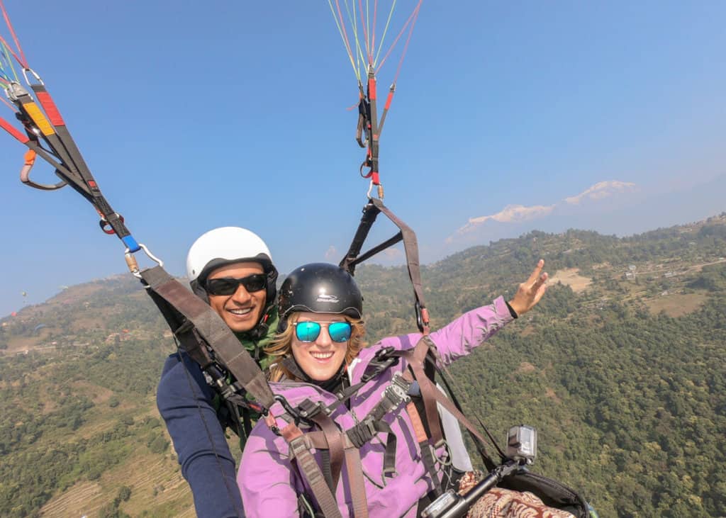 tandem Paragliding over the Himalayas in Nepal