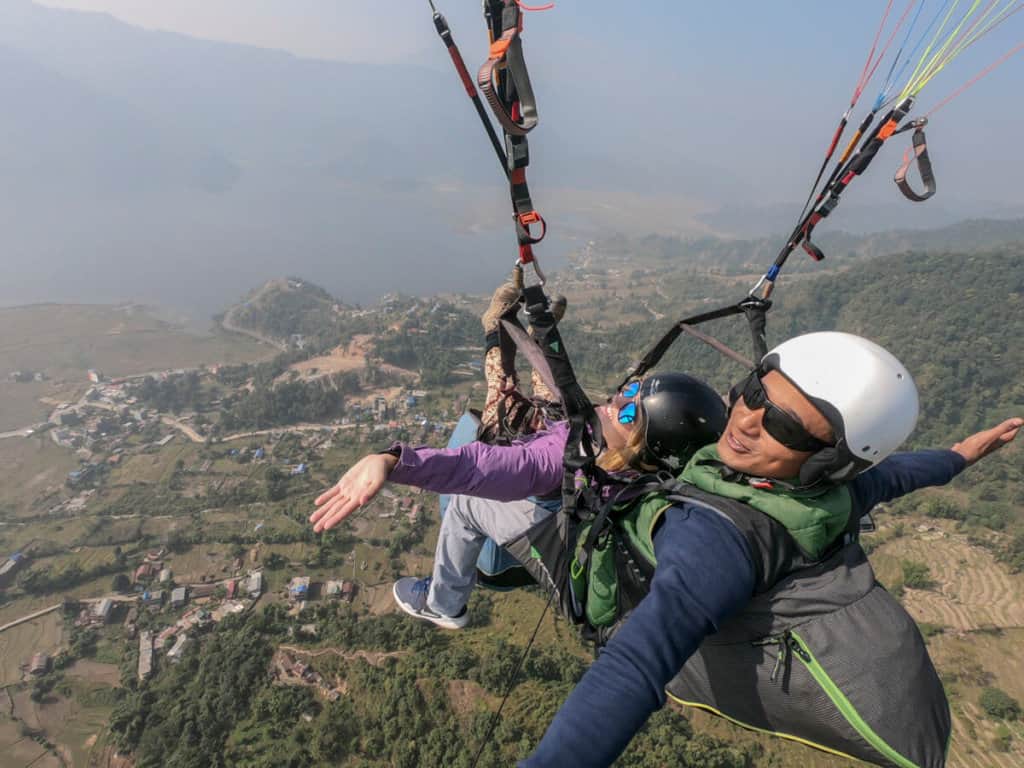 tandem paragliding over pokhara nepal
