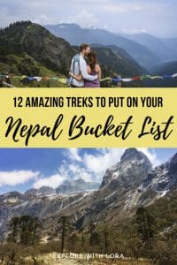 Pinterest graphic of nepal mountains