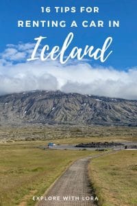 Pinterest image for blog post on renting a car in Iceland