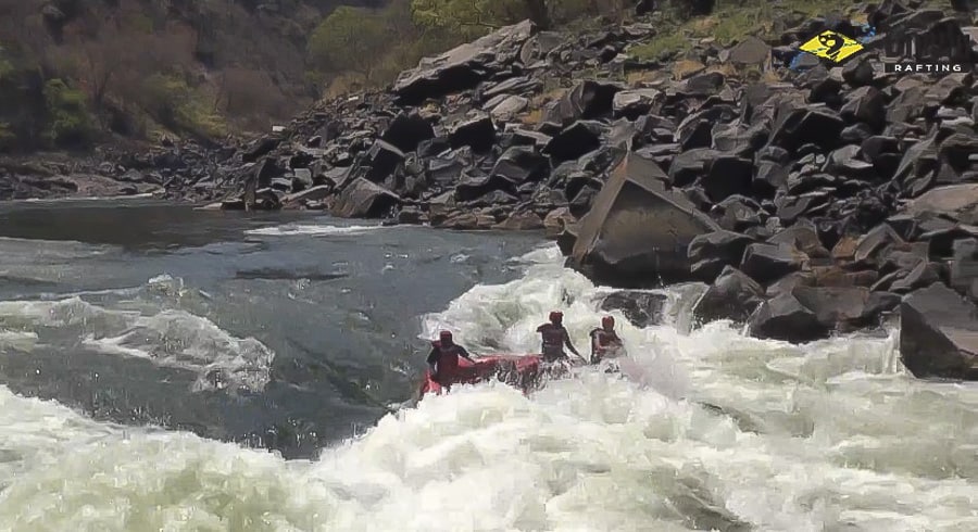 white-water rafting on the zambezi river in victoria falls