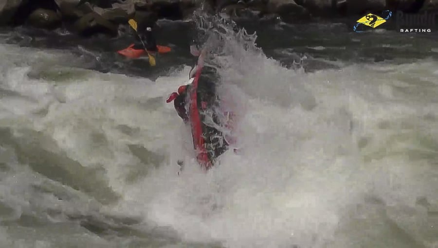 flipping over while white-water rafting on the zambezi river in victoria falls