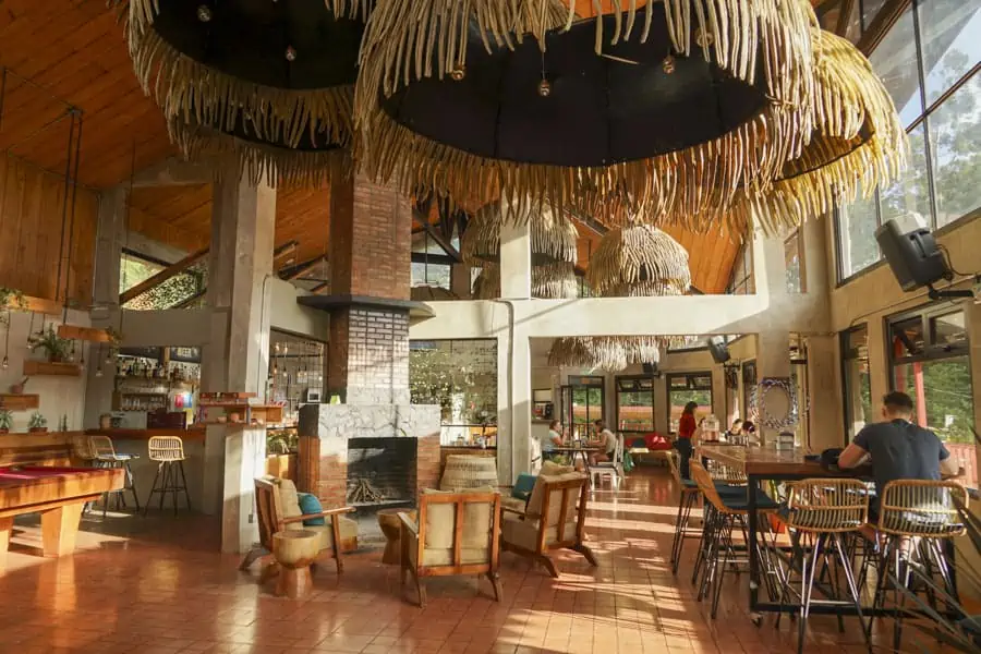 light coming into common room in Selina in Monteverde, Costa Rica