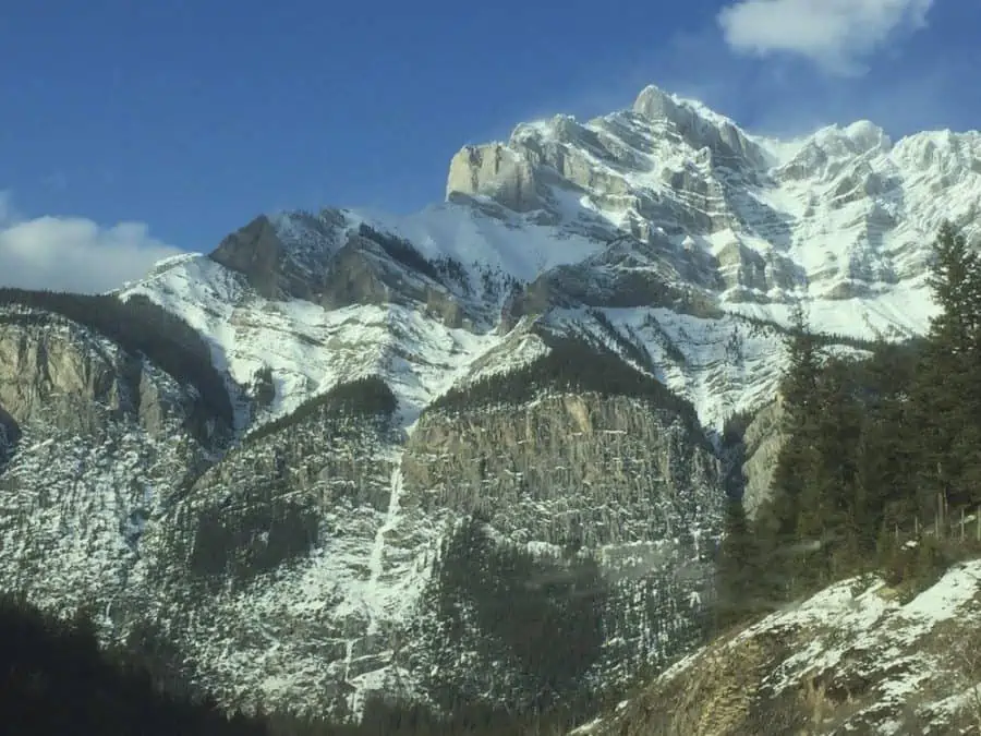 mountains in banff national park on a canadian rockies rock trip