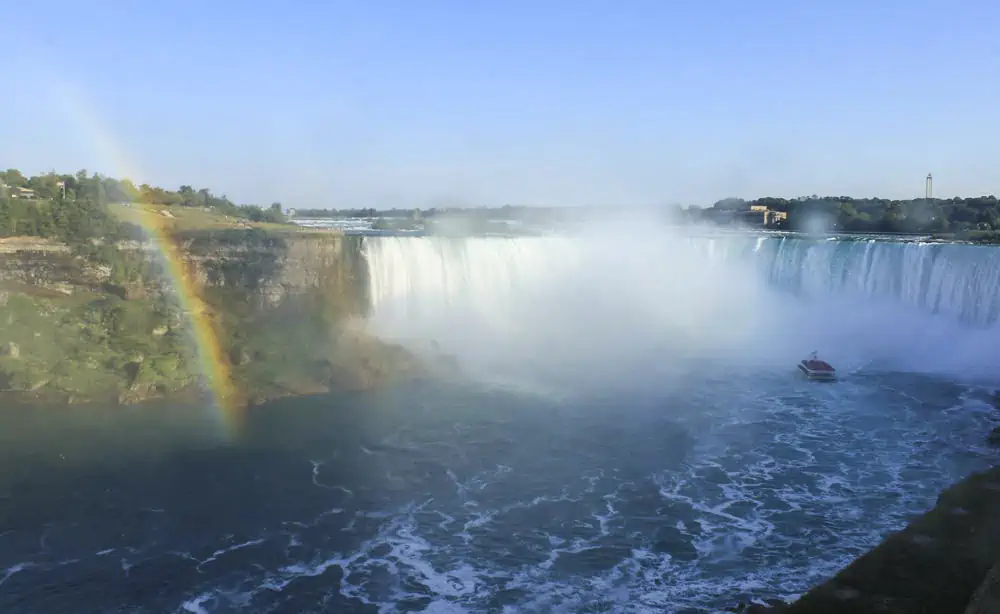 rainbow over niagara falls ontario