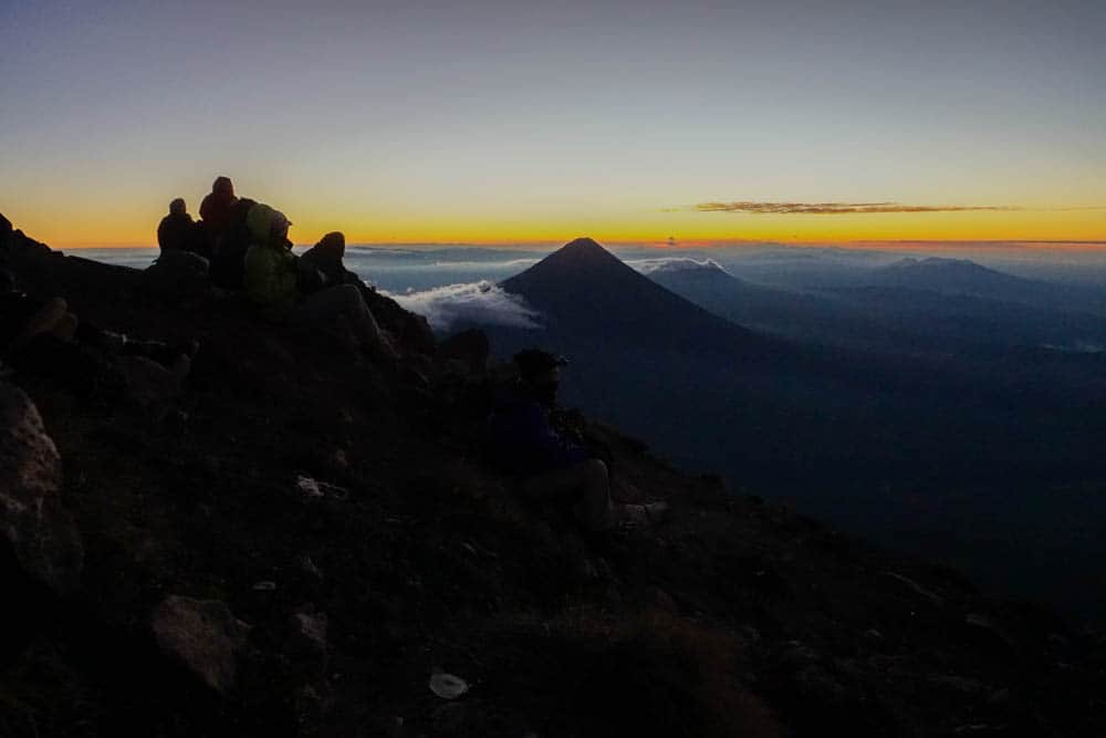 sunrise on acatenago volcano