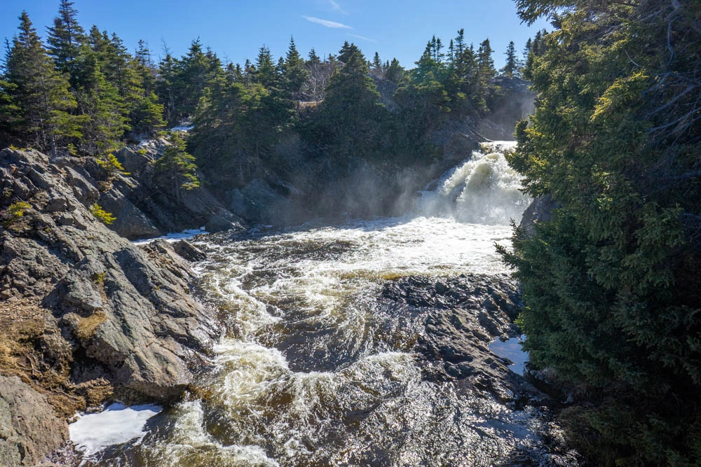 waterfall in flatrock east coast trail