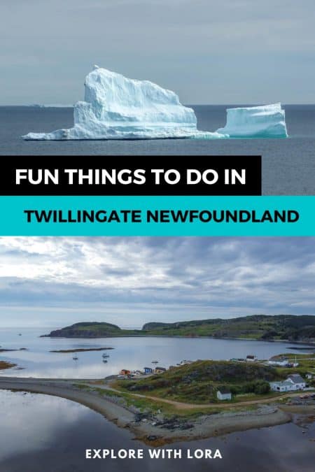 photo of the town of twillingate with overlay text that reads fun things to do in twillingate newfoundland