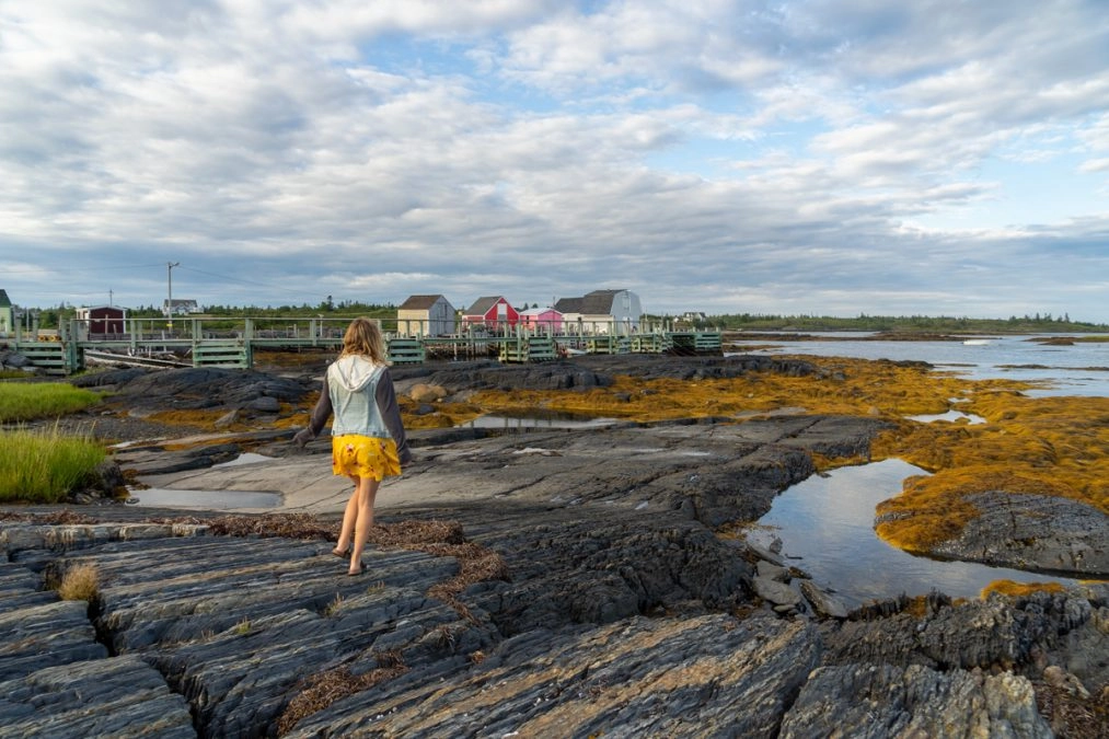 lora standing at blue rocks nova scotia