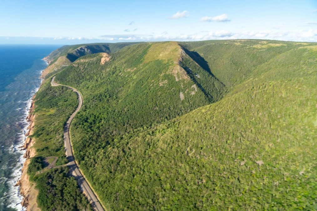 aerial view of the cabot trail