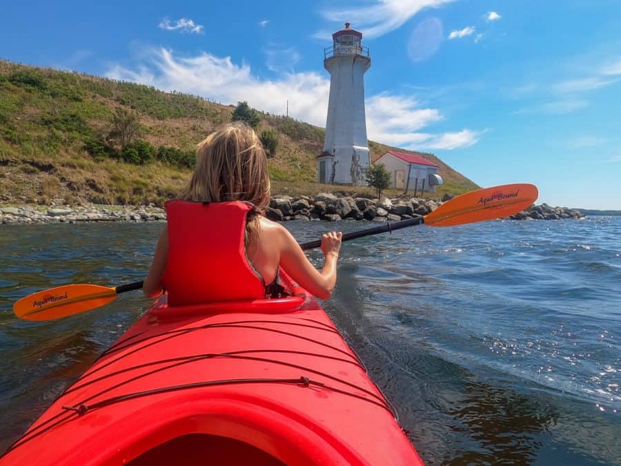 Kayaking by George's Island halifax itinerary