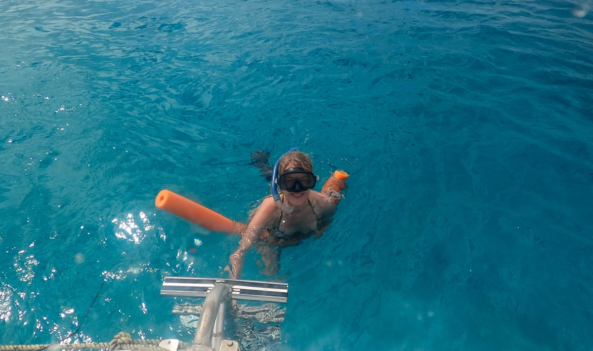 Snorkeling on a catamaran cruise in Barbados