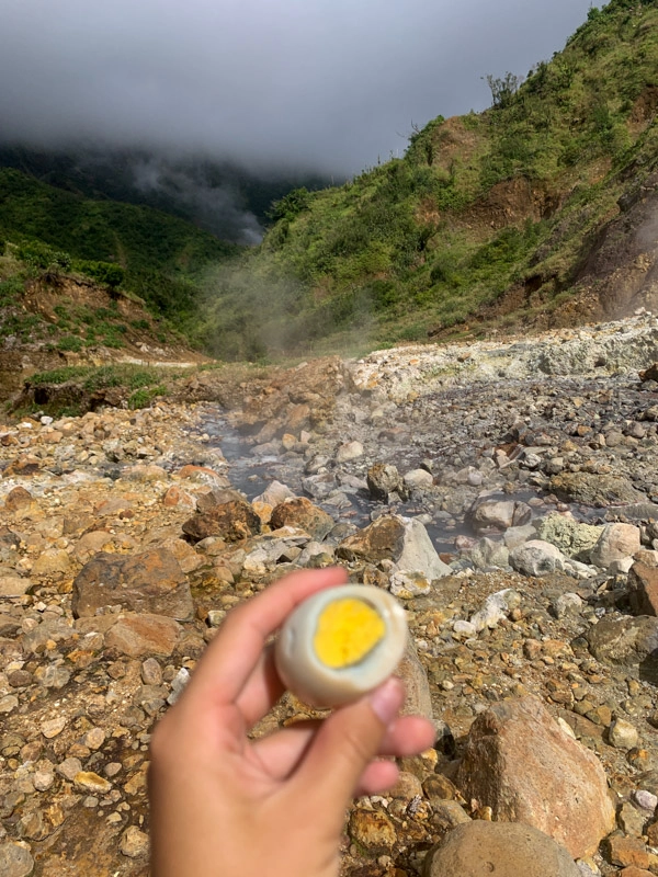 holding a hard boiling egg in valley of desolation