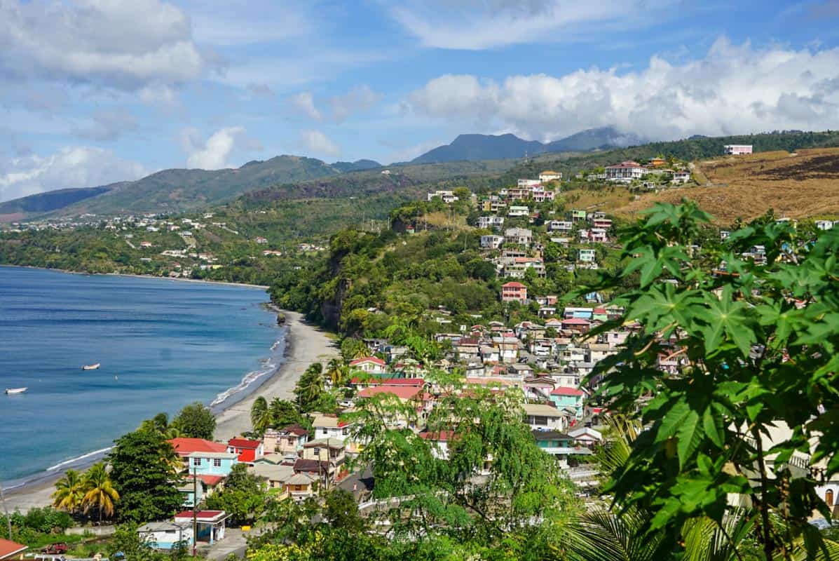 view overlooking mero beach in dominica