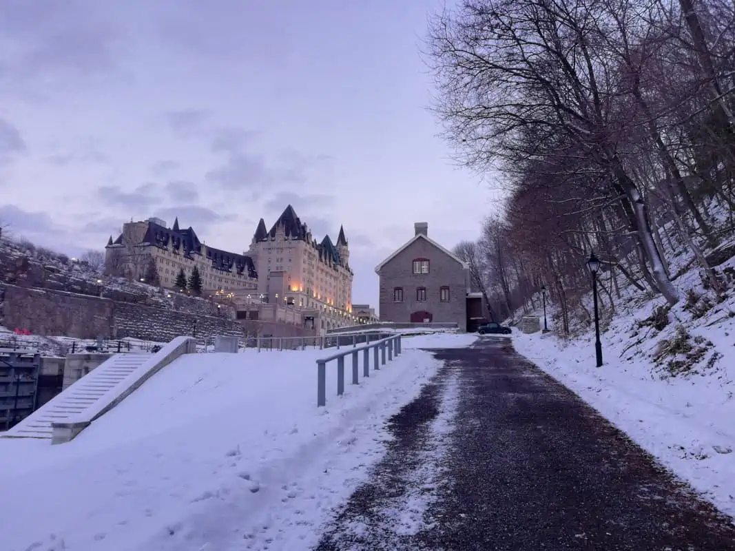 fairmont hotel ottawa ontario in winter