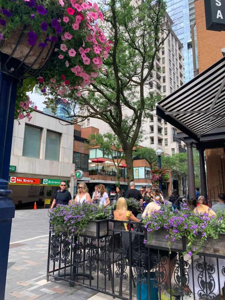 people dining outside in toronto