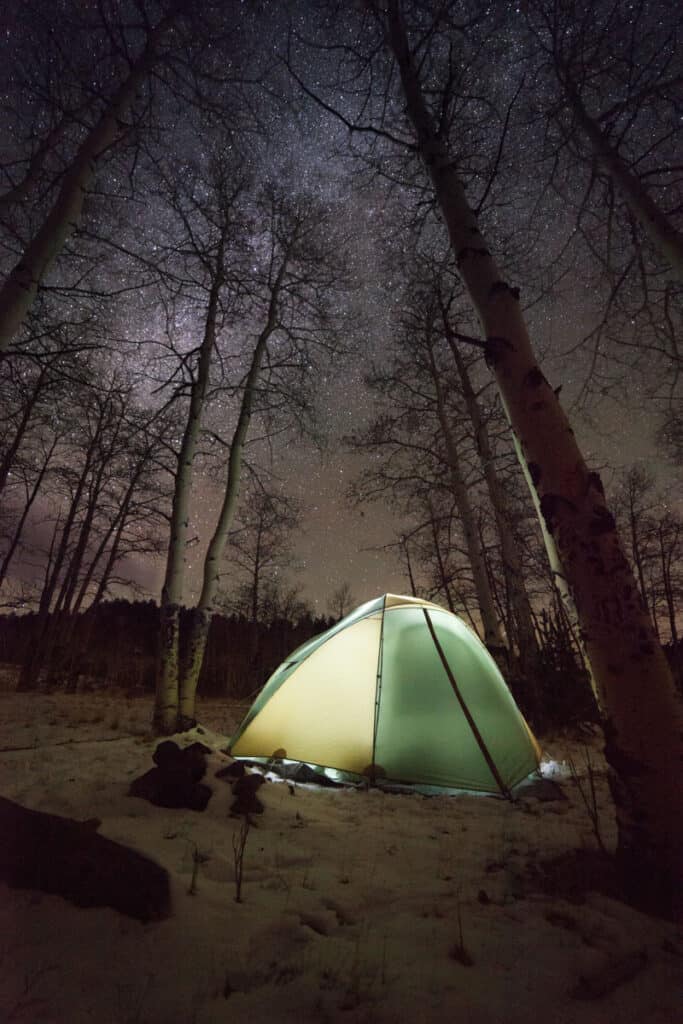winter camping in ontario