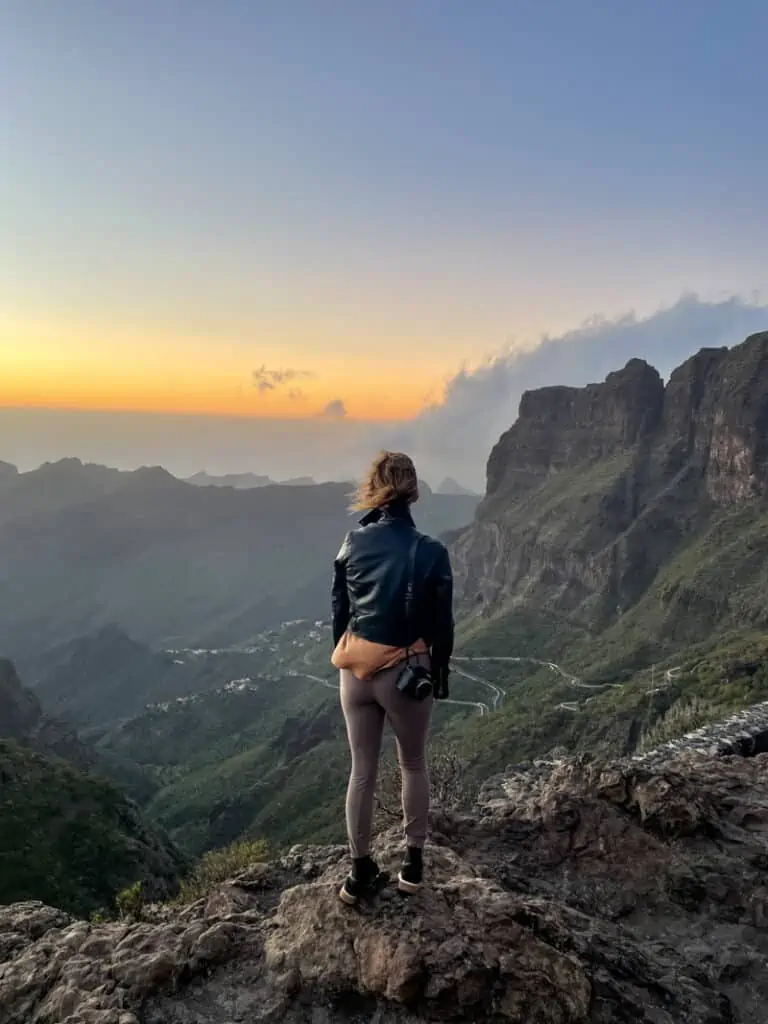 girl staring at Mountains in Tenerife