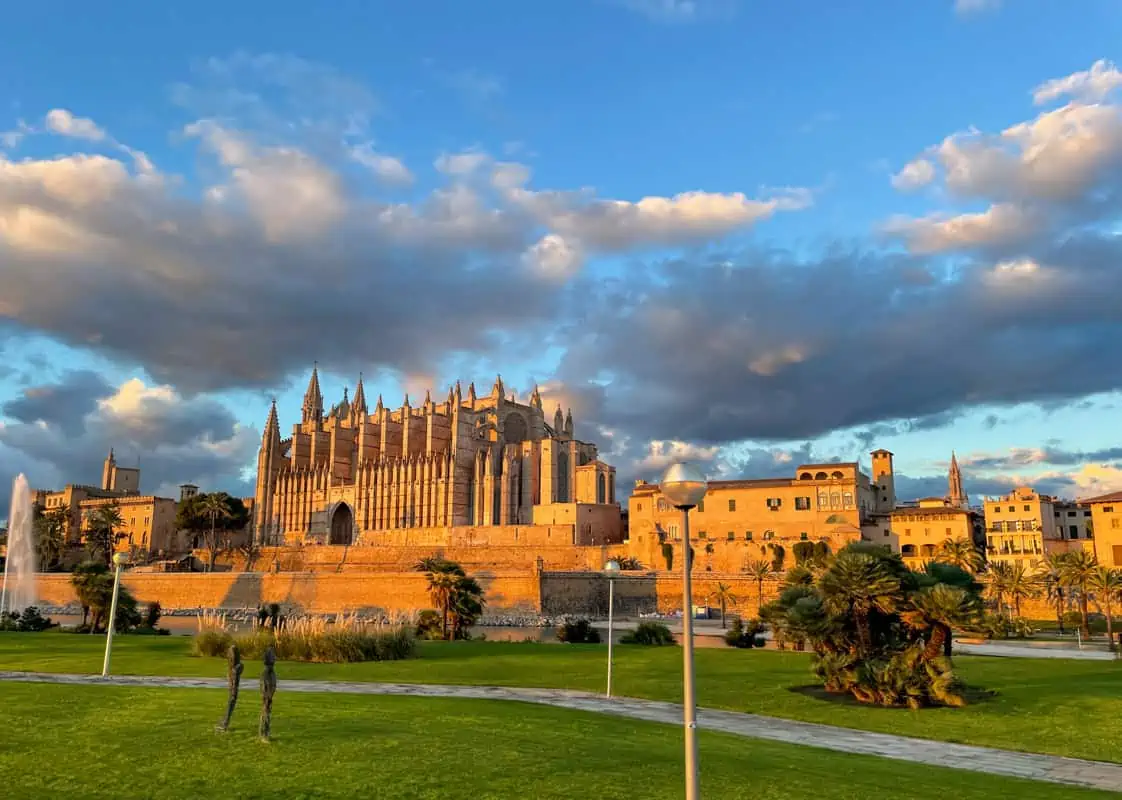 cathedral at golden air in palma de mallorca spain