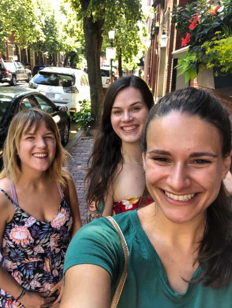 three girls taking a selfie