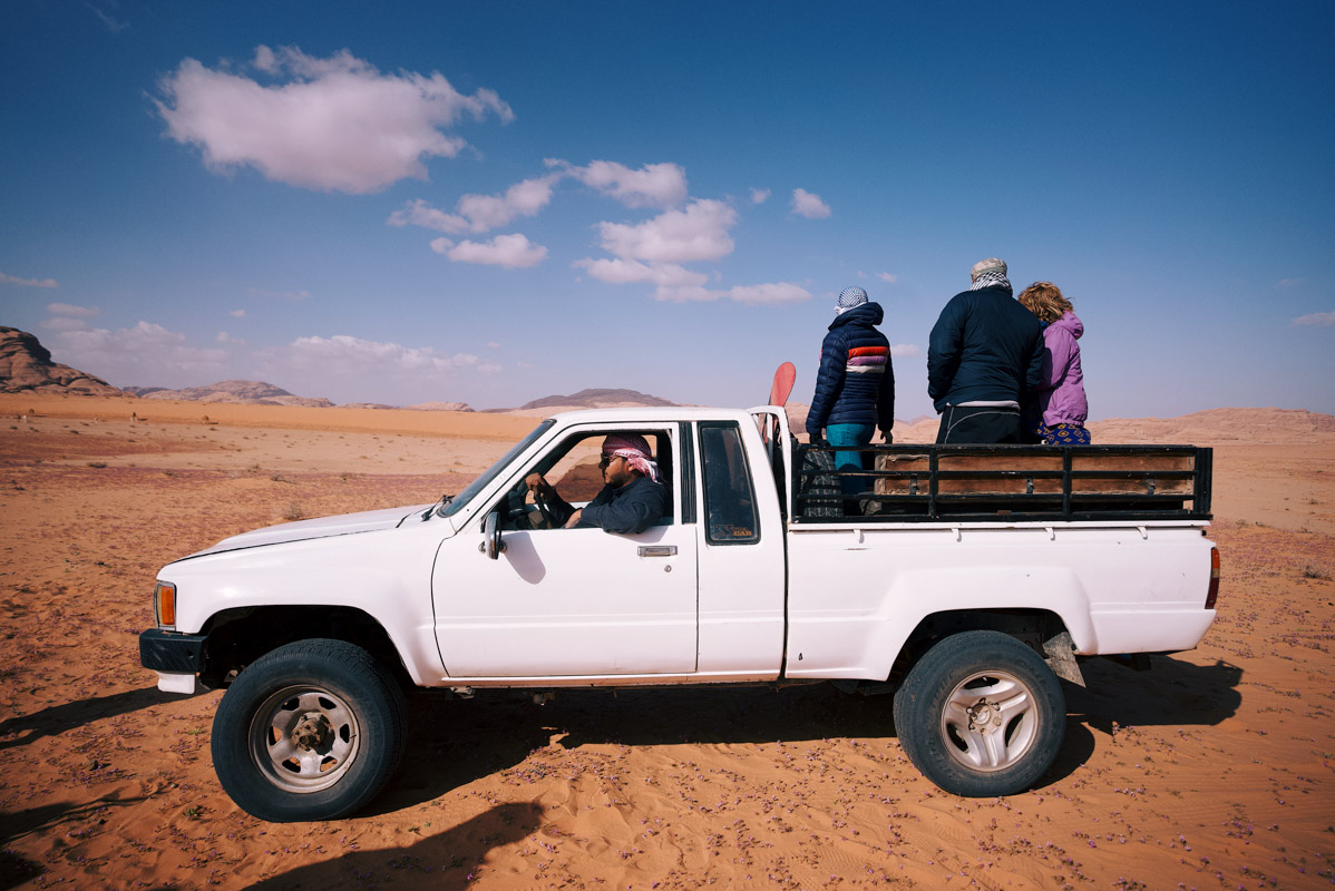 truck in wadi rum jordan