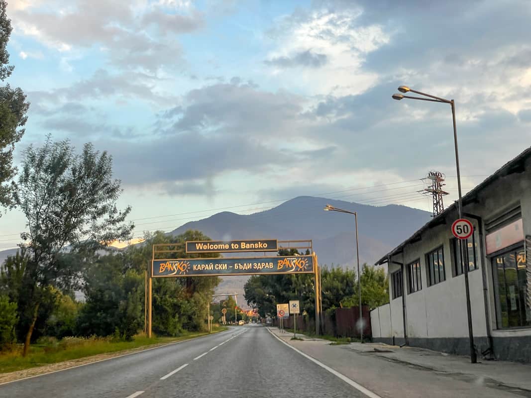 Enterring Bansko, Bulgaria