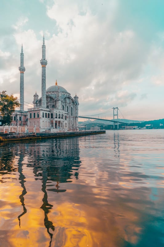 mosque in istanbul reflecting in water