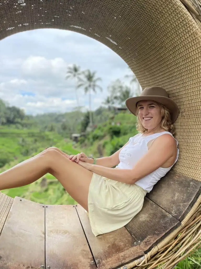 lora by rice terrace in ubud bali