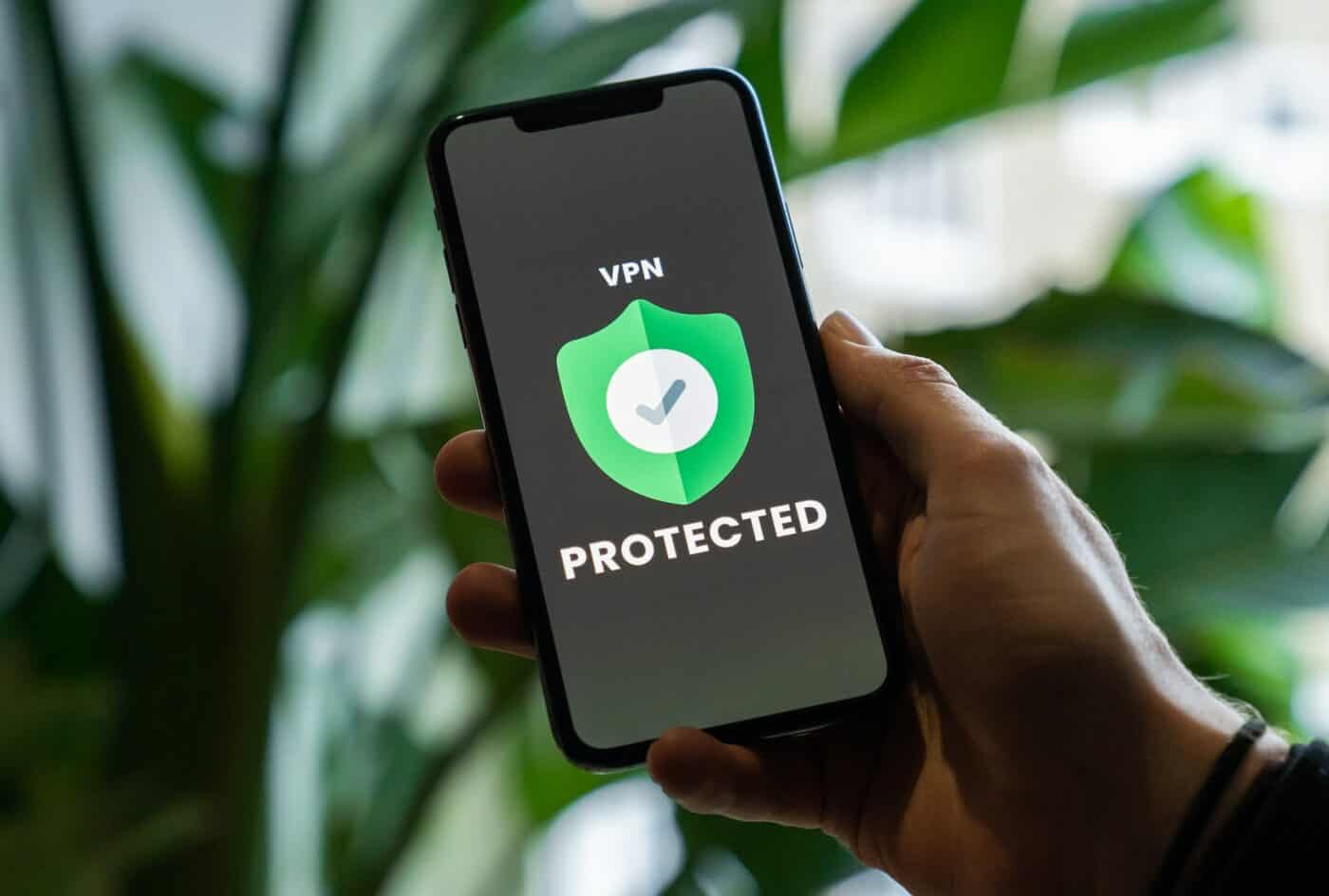 phone screen with vpn protection