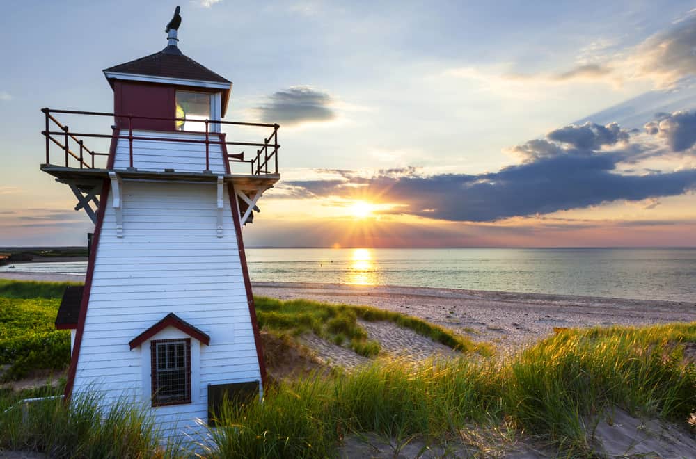 A lighthouse on an east coast beach, Canada.